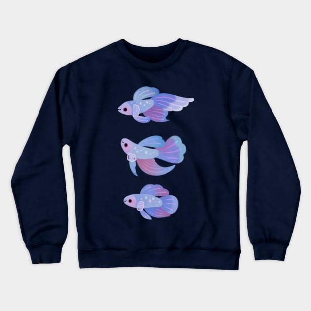 Blue Betta 3 Crewneck Sweatshirt by pikaole